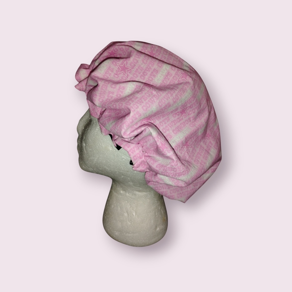 Pink  Cowboys Breast Cancer awareness reversible adult Bonnet
